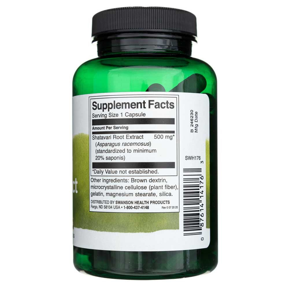 Swanson Shatavari šaknų ekstraktas 500 mg - 120 kapsulių - Magnis.lt