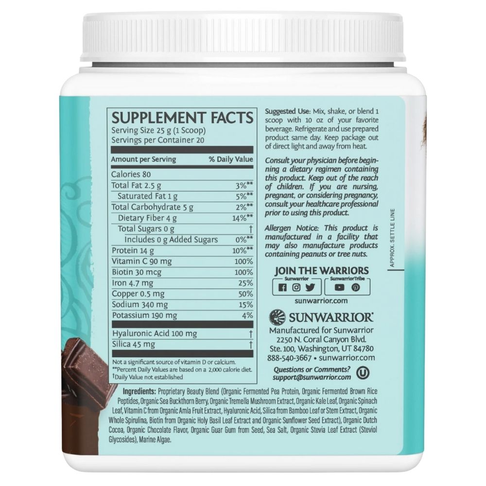 Sunwarrior kolageno baltyminis kondicionierius, Chocolate Fudge - 500 g