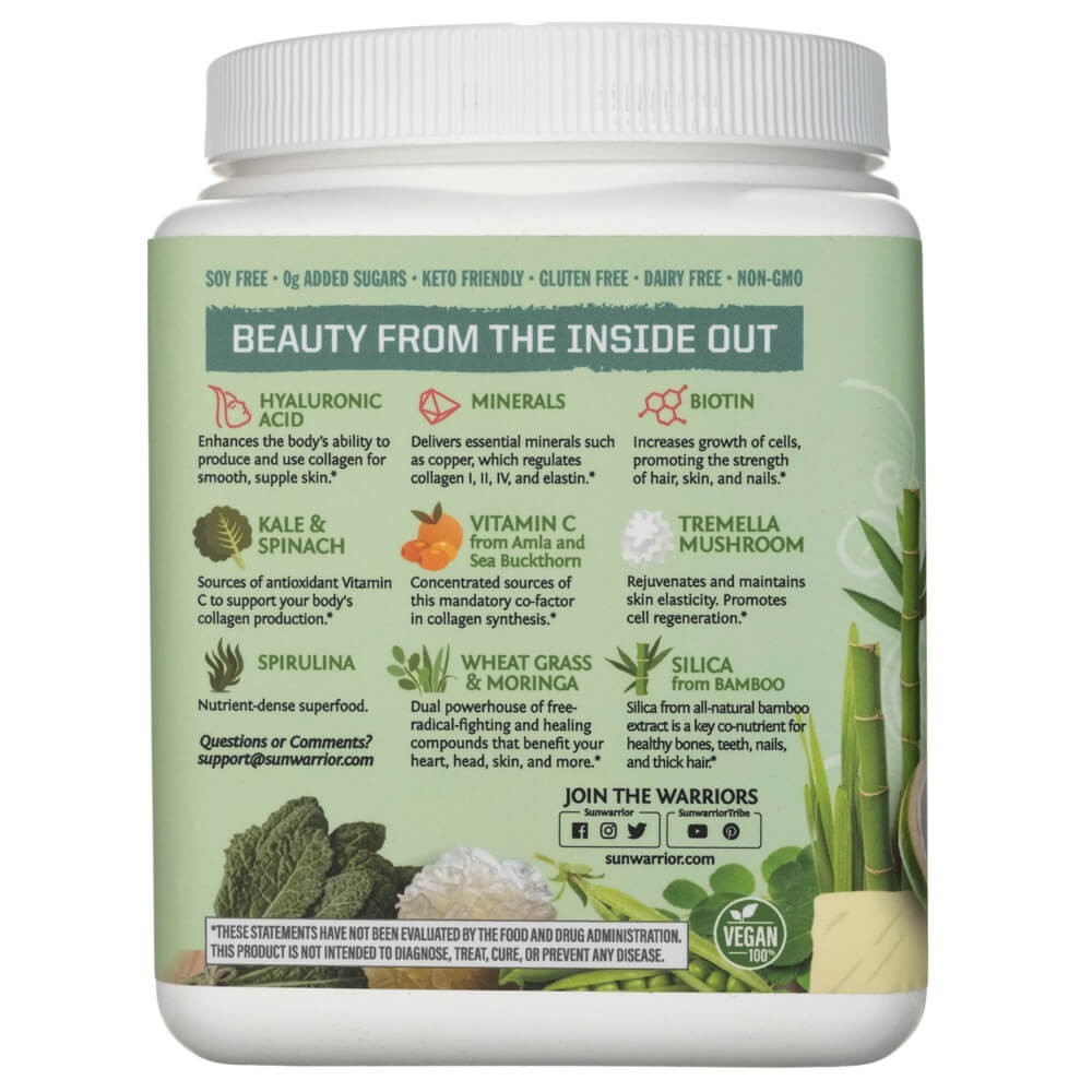 Sunwarrior Beauty Greens kolageno stiprintuvas Pina Colada - 450 g