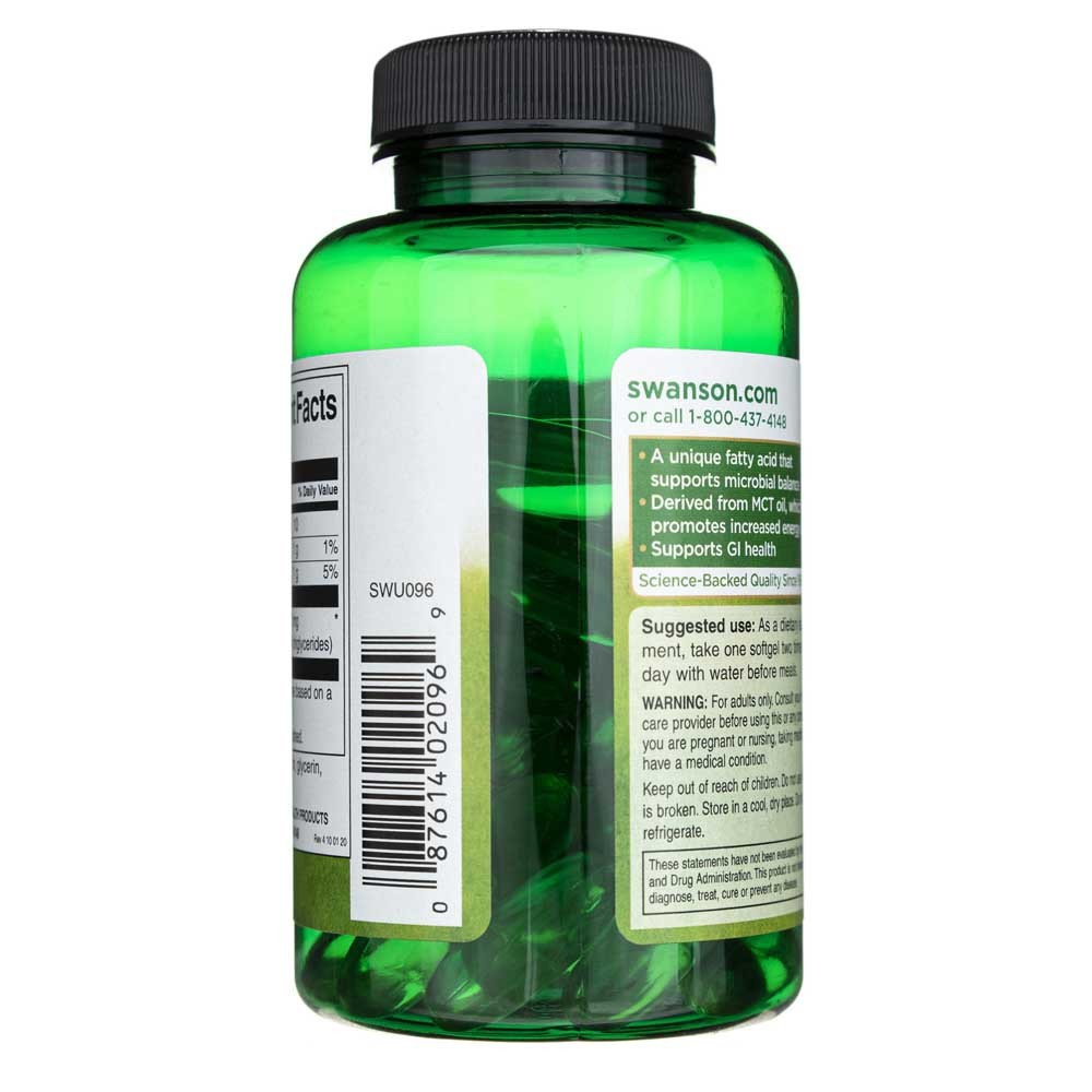 Swanson kaprilo rūgštis 600 mg - 60 minkštųjų gelių - Magnis.lt