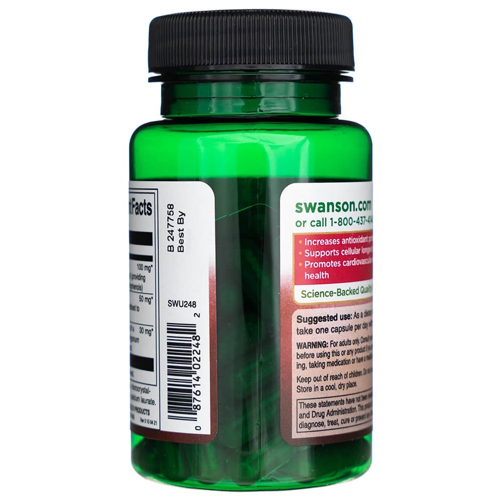 Swanson Resveratrol Complex 180 mg - 60 kapsulių - Magnis.lt