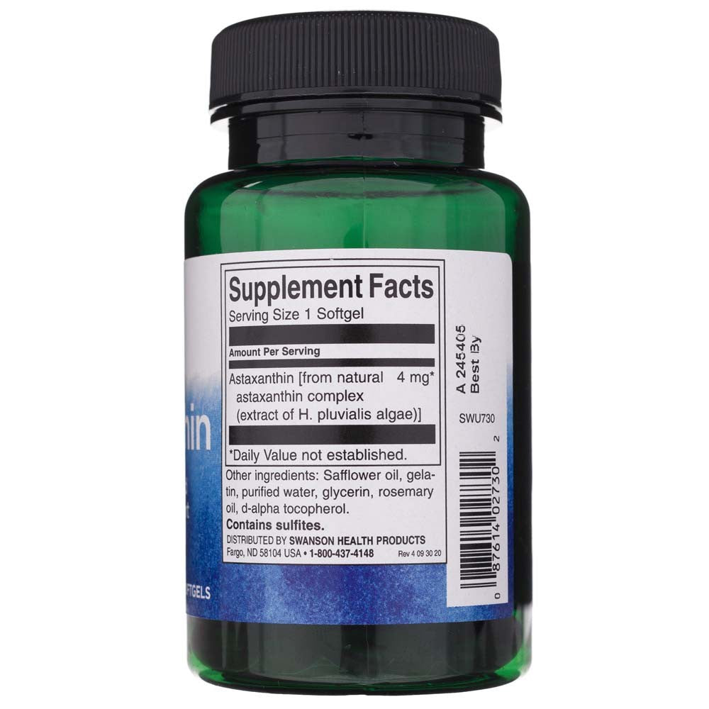 Swanson astaksantinas 4 mg - 60 minkštųjų gelių - Magnis.lt