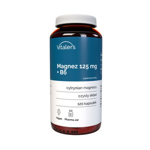 Vitaler magnis 125 mg + vitaminas B6 - 120 kapsulių