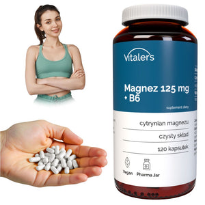 Vitaler magnis 125 mg + vitaminas B6 - 120 kapsulių