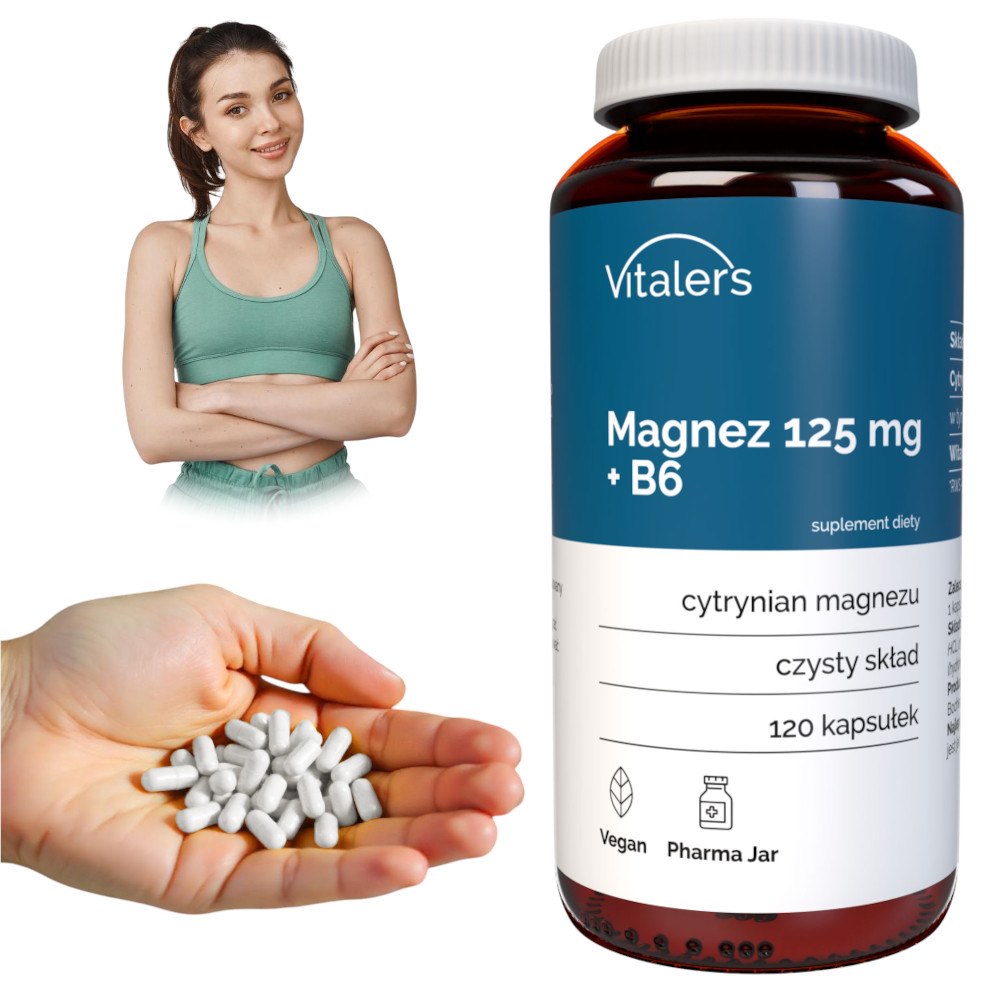 Vitaler magnis 125 mg + vitaminas B6 - 120 kapsulių