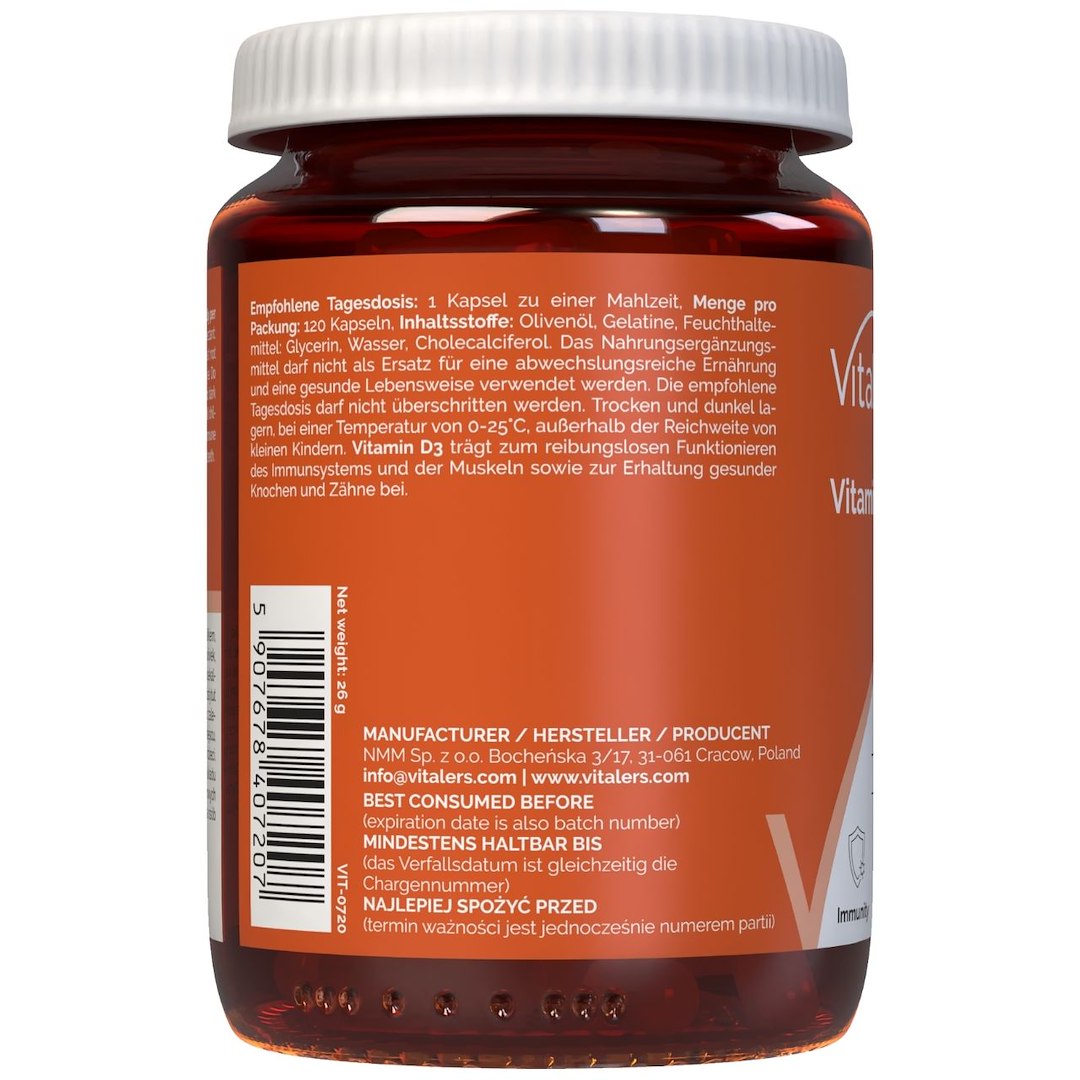 Vitaler vitaminas D3 4000 TV - 120 minkštųjų gelių