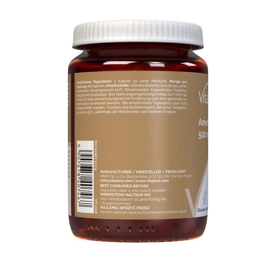 Vitaler's American Ginseng 500 mg - 60 kapsulių