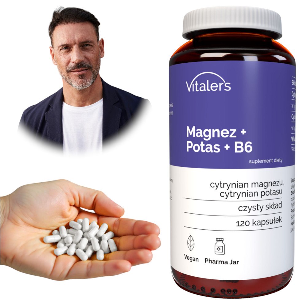 Vitaler magnis 100 mg + kalis 150 mg + vitaminas B6 10 mg - 120 kapsulių