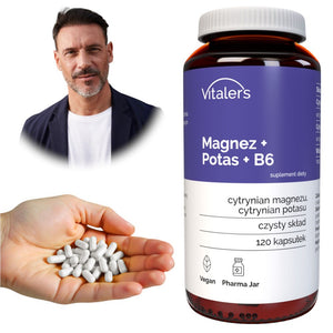 Vitaler magnis 100 mg + kalis 150 mg + vitaminas B6 10 mg - 120 kapsulių