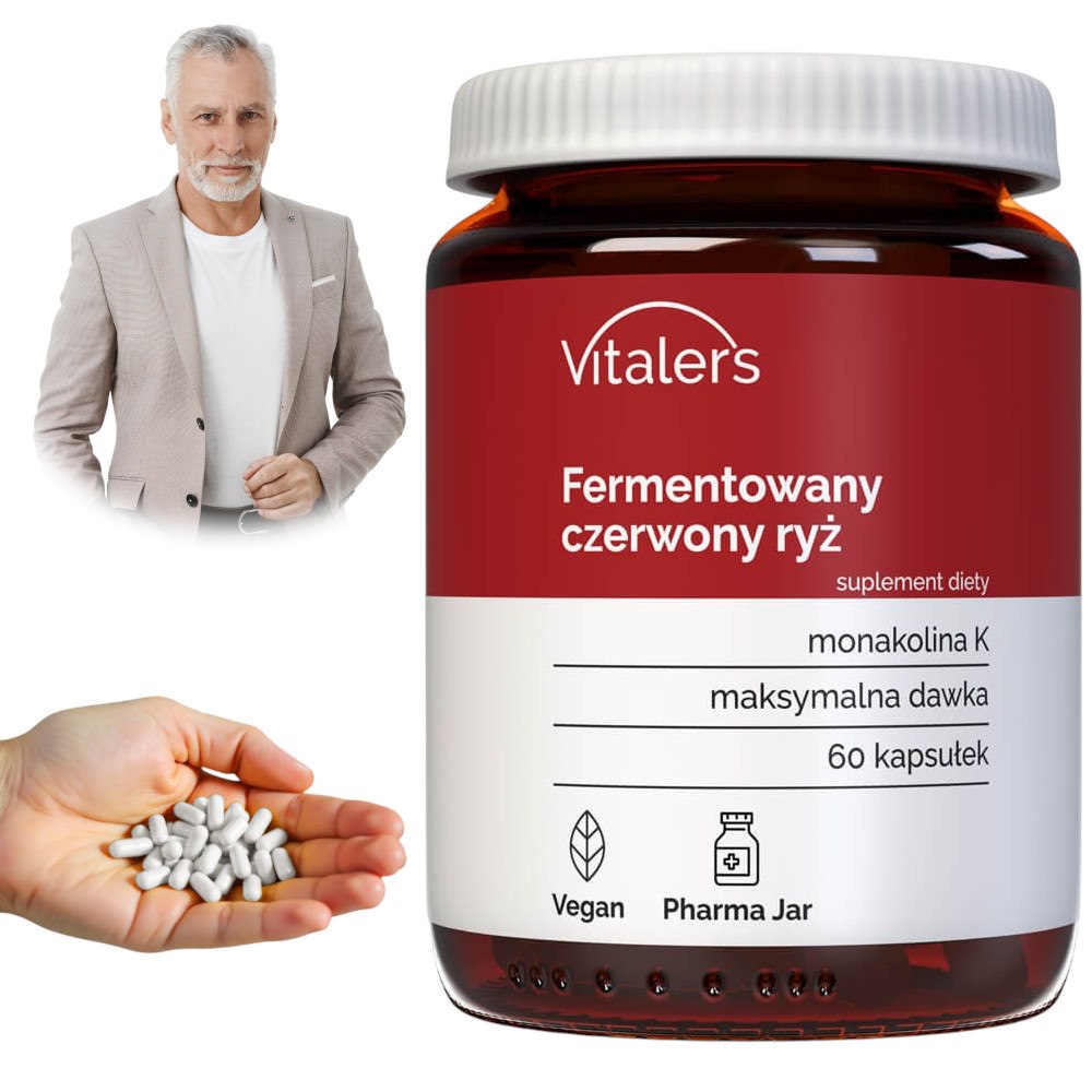 Vitalers - Raudonieji ryžiai 60 mg 60 kapsulių