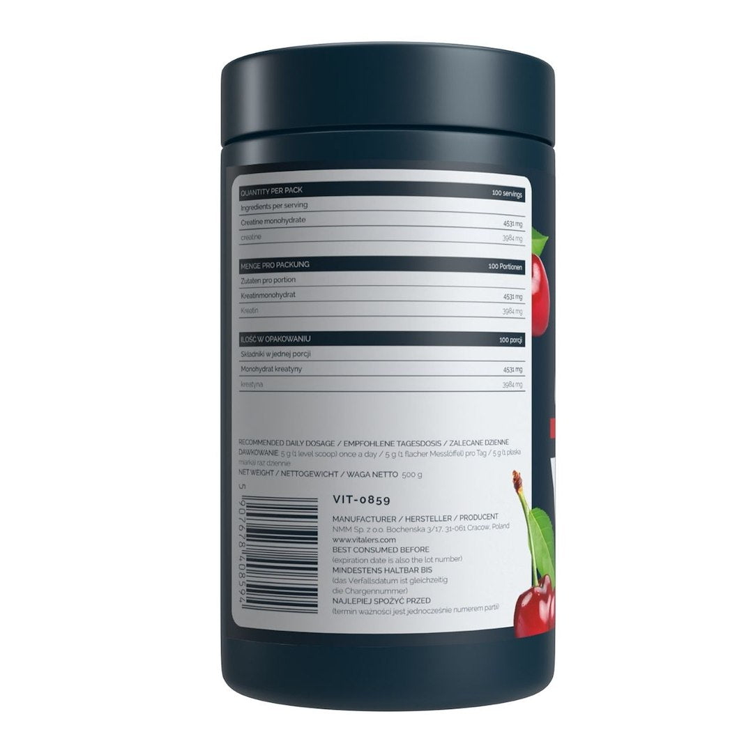 Vitaler's Sport Mikronizuotas kreatino monohidratas 5000 mg, vyšnia - 500 g