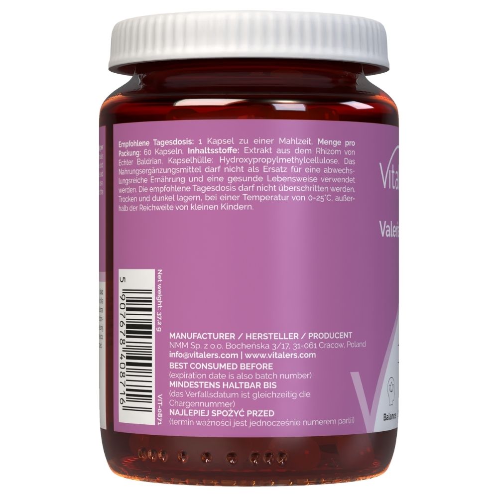 Vitaler's Valerijonas (valerijonas) 500 mg - 60 kapsulių