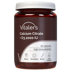 Vitaler's Kalcio citratas 1200 mg + Vitaminas D3 2000 TV - 60 kapsulių