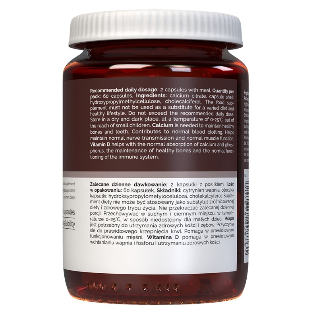 Vitaler's Kalcio citratas 1200 mg + Vitaminas D3 2000 TV - 60 kapsulių