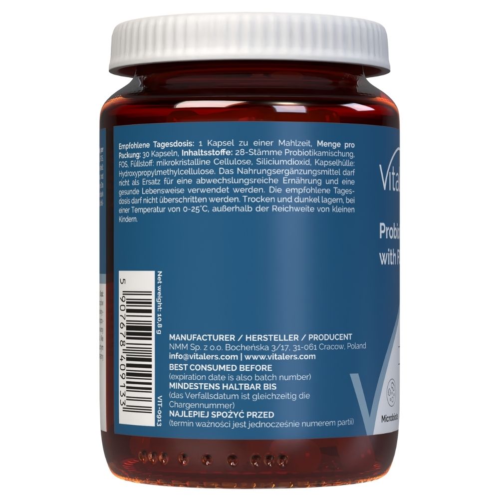 Vitaler's Probiotic 28 padermės su FOS - 30 kapsulių