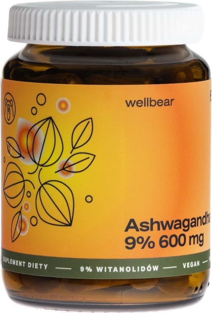 Wellbear Ashwagandha 9% 600 mg - 60 kapsulių