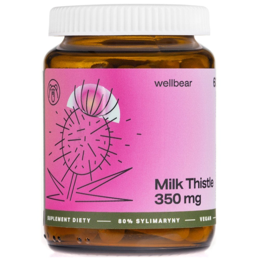Wellbear Milk Thistle (Pieno raktažolė) 350 mg - 60 kapsulių