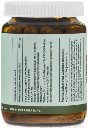 Wellbear Saw Palmetto 550 mg - 60 kapsulių