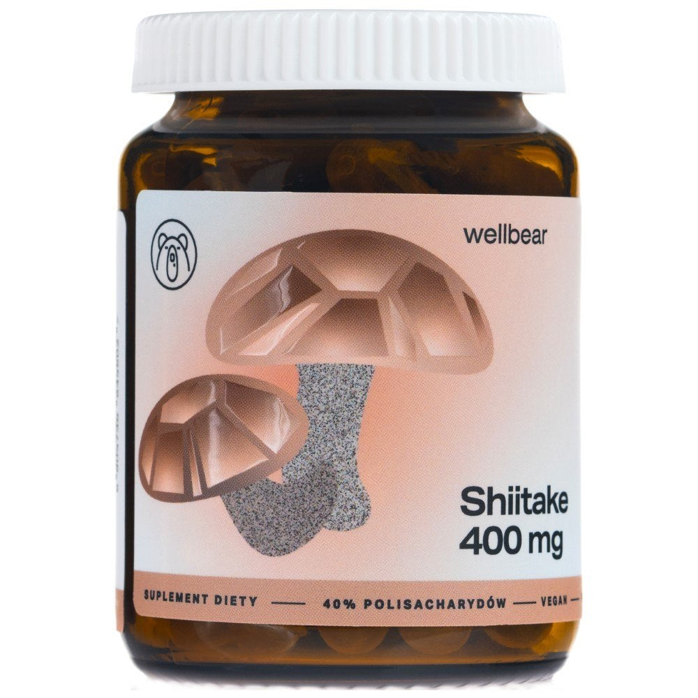 Wellbear Shiitake (Japonijos kietmedis) 400 mg - 60 kapsulių