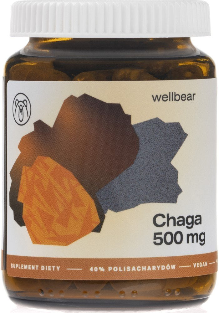 Wellbear Chaga (subkortikalinis glosoforas) 500 mg - 60 kapsulių
