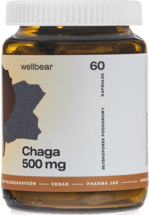 Wellbear Chaga (subkortikalinis glosoforas) 500 mg - 60 kapsulių