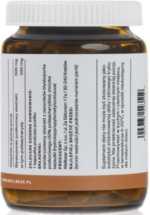 Wellbear Chaga (subkortikalinis glosoforas) 500 mg - 60 kapsulių