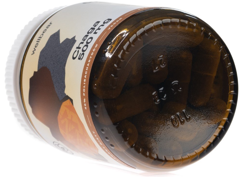 Wellbear Chaga (subkortikalinis glosoforas) 500 mg - 60 kapsulių