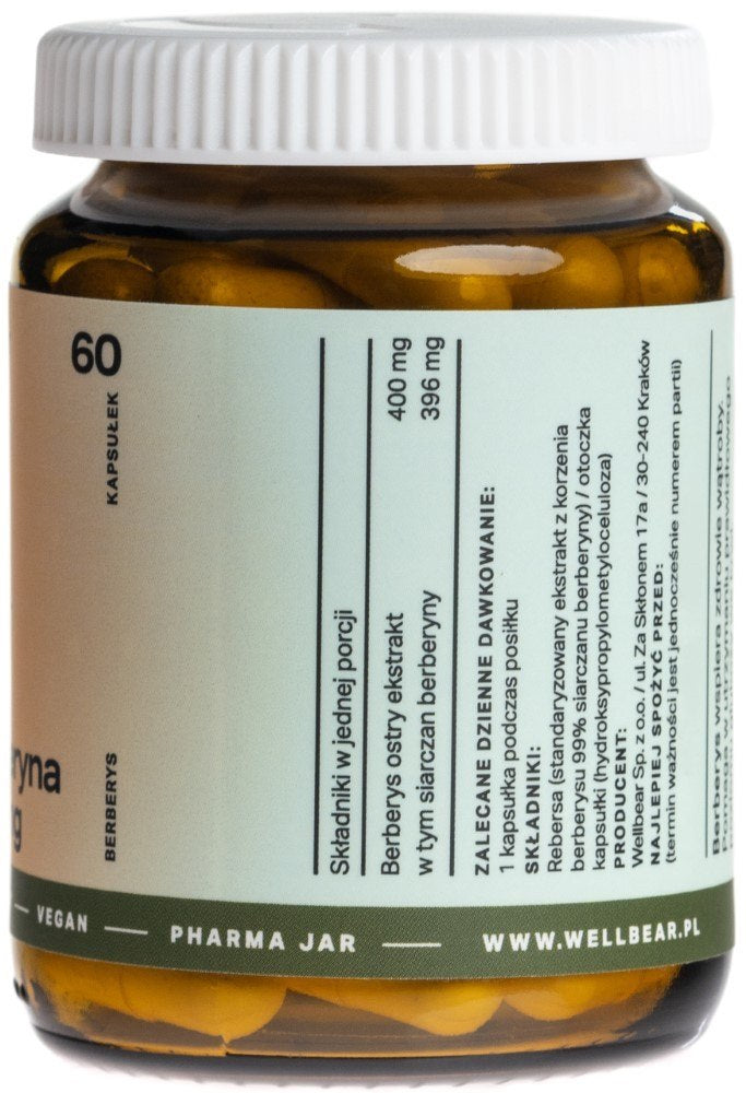 Wellbear Berberine (Berberis) 400 mg - 60 kapsulių