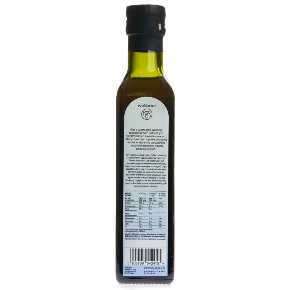 Wellbear Šaltai spaustas juodgrūdžių aliejus - 250 ml