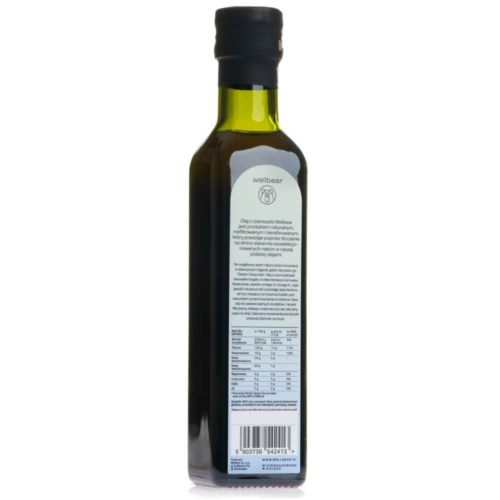 Wellbear Šaltai spaustas juodgrūdžių aliejus - 250 ml