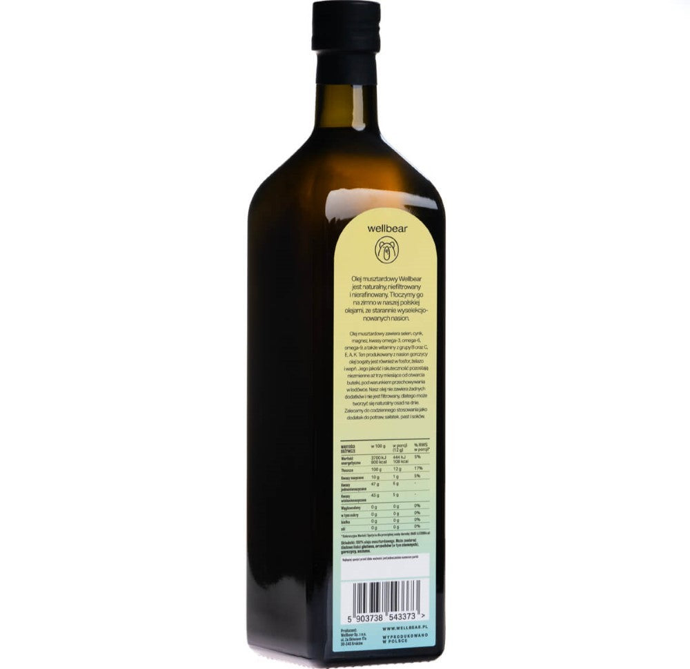 Wellbear šalto spaudimo garstyčių aliejus - 1000 ml