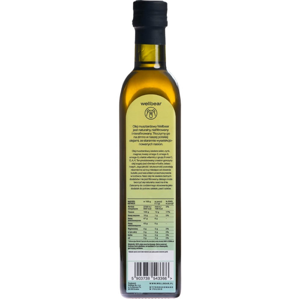 Wellbear šalto spaudimo garstyčių aliejus - 500 ml