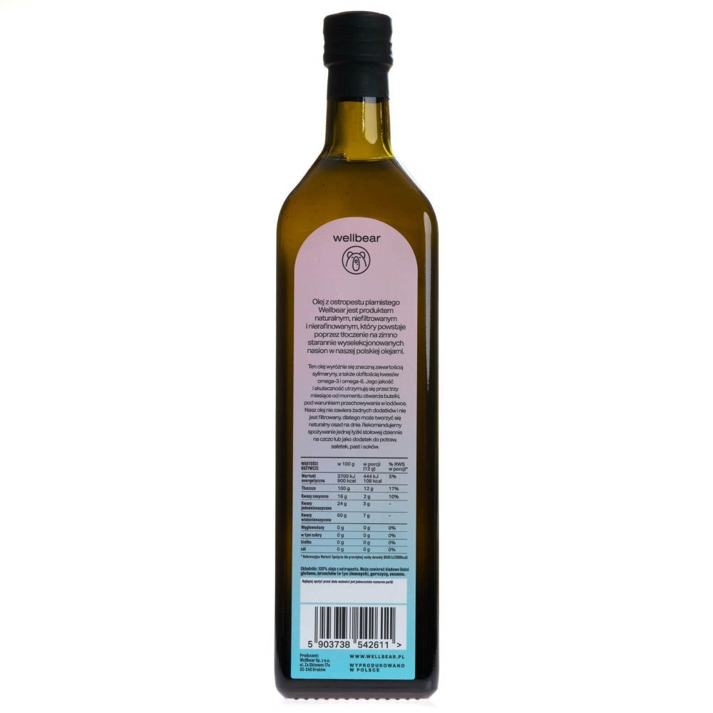 Wellbear šalto spaudimo erškėtuogių aliejus - 1000 ml