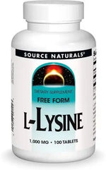 SOURCE NATURALS L-lizinas - L-lizinas 1000 mg 100 tablečių