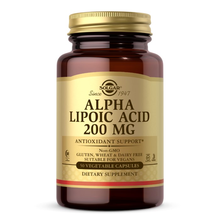 Solgar alfa lipoinė rūgštis 200 mg - alfa lipoinė rūgštis 200 mg 50 tablečių