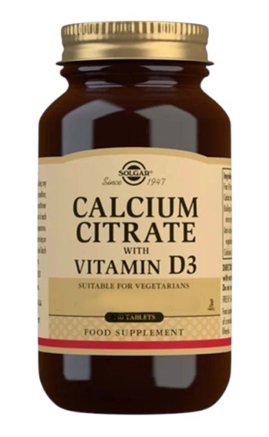 Solgar kalcio citratas su vitaminu D3 60 tablečių