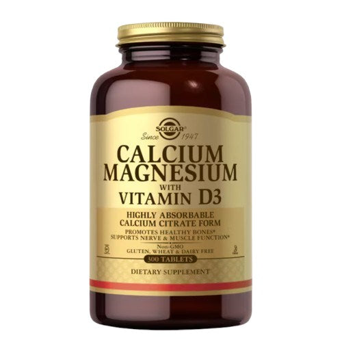 Solgar kalcio ir magnio tablečių rinkinys su vitaminu D3 – kalcis, magnis ir vitaminas D3 300 tablečių