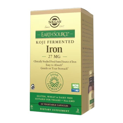 Solgar Earth Source® Koji fermentuotas geležis 27 mg 30 kapsulių