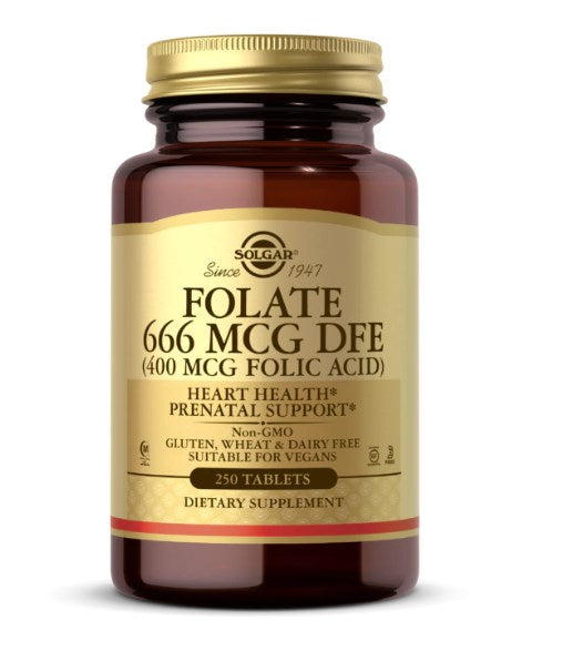 Solgar folio rūgštis 666 mcg DFE 400 mcg folio rūgšties 250 tablečių