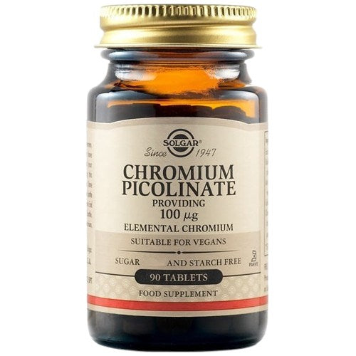 Solgar chromo pikolinatas 100 mcg elementinio chromo 90 tablečių