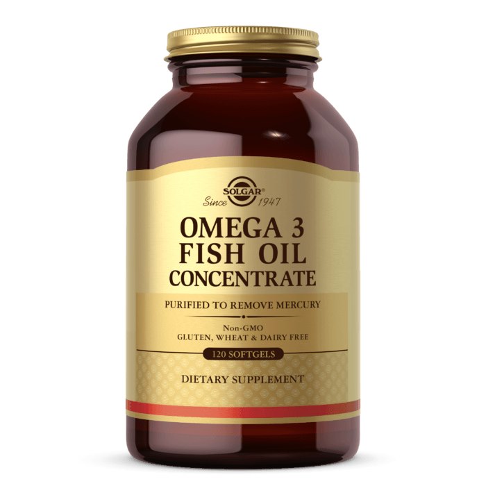 Solgar Omega 3 - žuvų taukų koncentratas 120 kapsulių