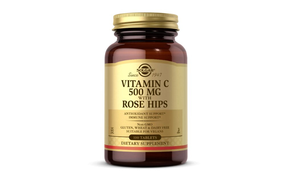 Solgar vitaminas C 500 mg su erškėtuogėmis - vitaminas C 500 mg su erškėtuogėmis 100 tablečių