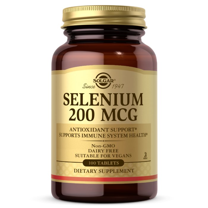 Solgar Selenium - Selenas 200 mcg 100 tablečių
