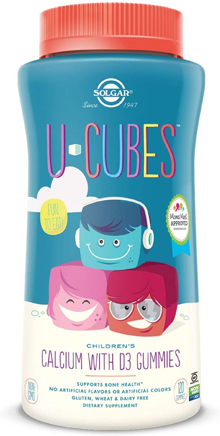 Solgar U-Cubes Calcium with D3 - Kalcis su vitaminu D3 vaikams 120 guminukų