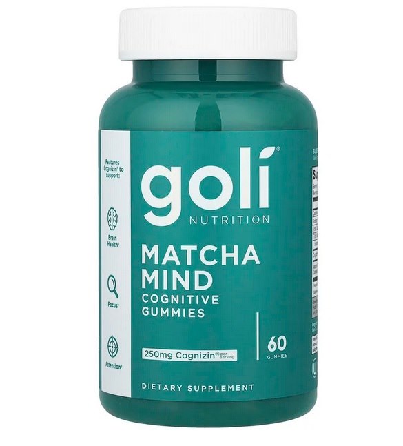 GOLI NUTRITION Matcha Mind - Citikolinas + Matcha 60 guminukų