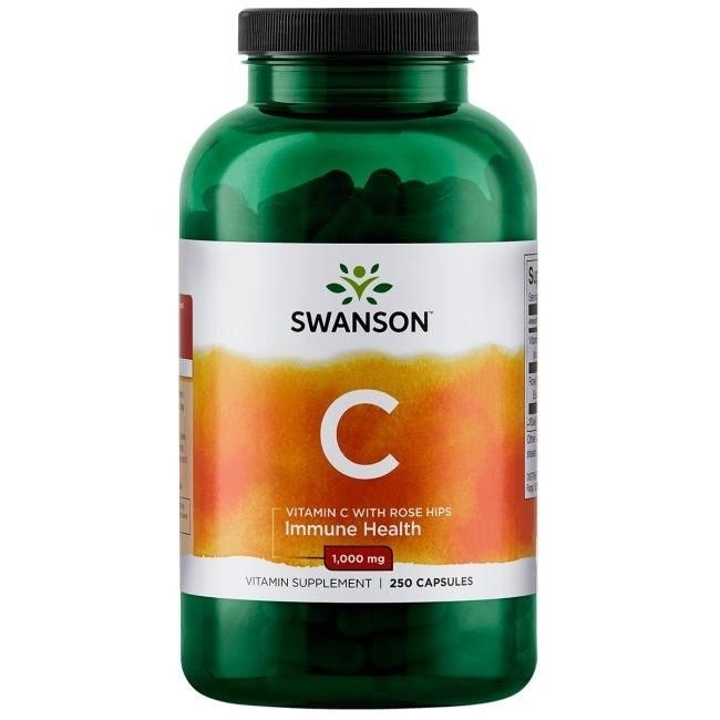 Swanson vitaminas C 1000 + erškėtuogės 250 kapsulių