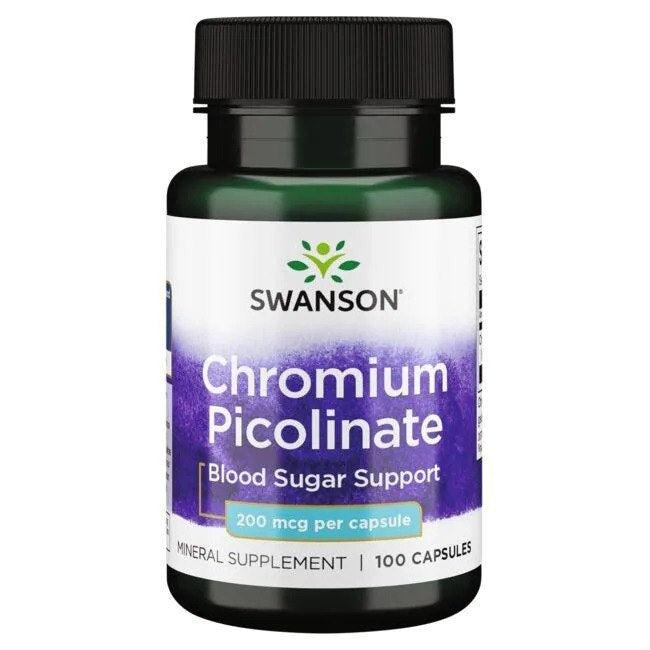 Swanson chromo pikolinatas 200 mcg 100 kapsulių