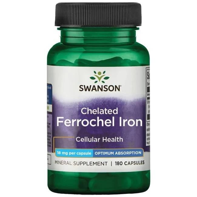 Swanson Albion geležies chelatas Ferrochel 18 mg 180 kapsulių