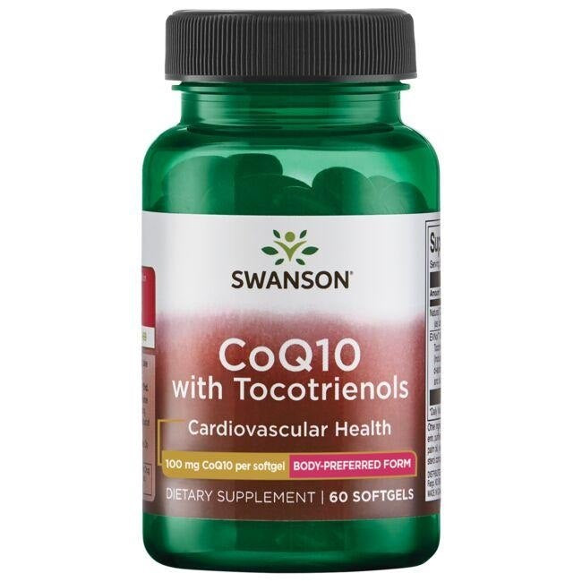 Swanson CoQ10 100 mg su 10 mg tokotrienoliais 60 kapsulių