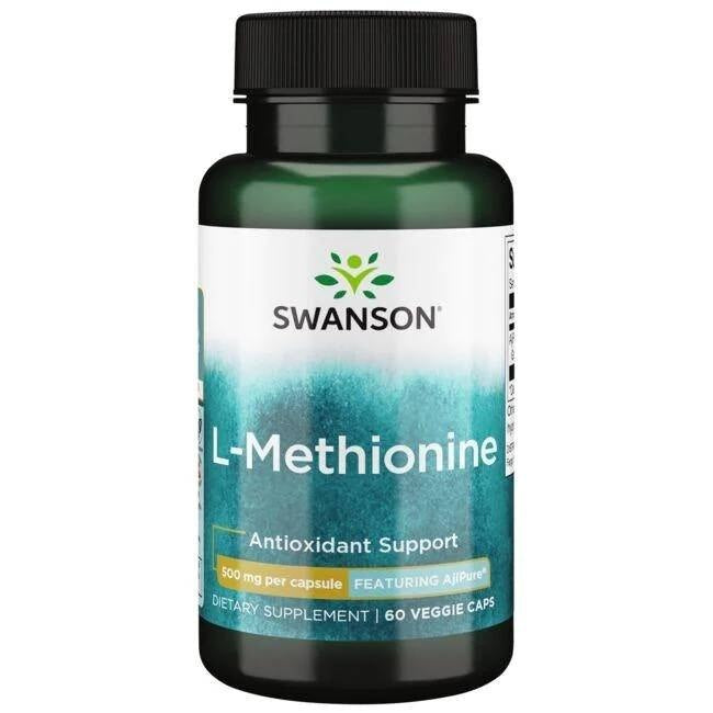 Swanson AjiPure L-metioninas 500 mg 60 kapsulių
